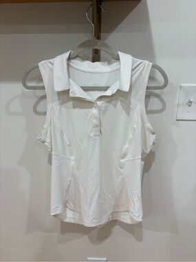 lululemon athletica White Sleeveless Polo Tank Top